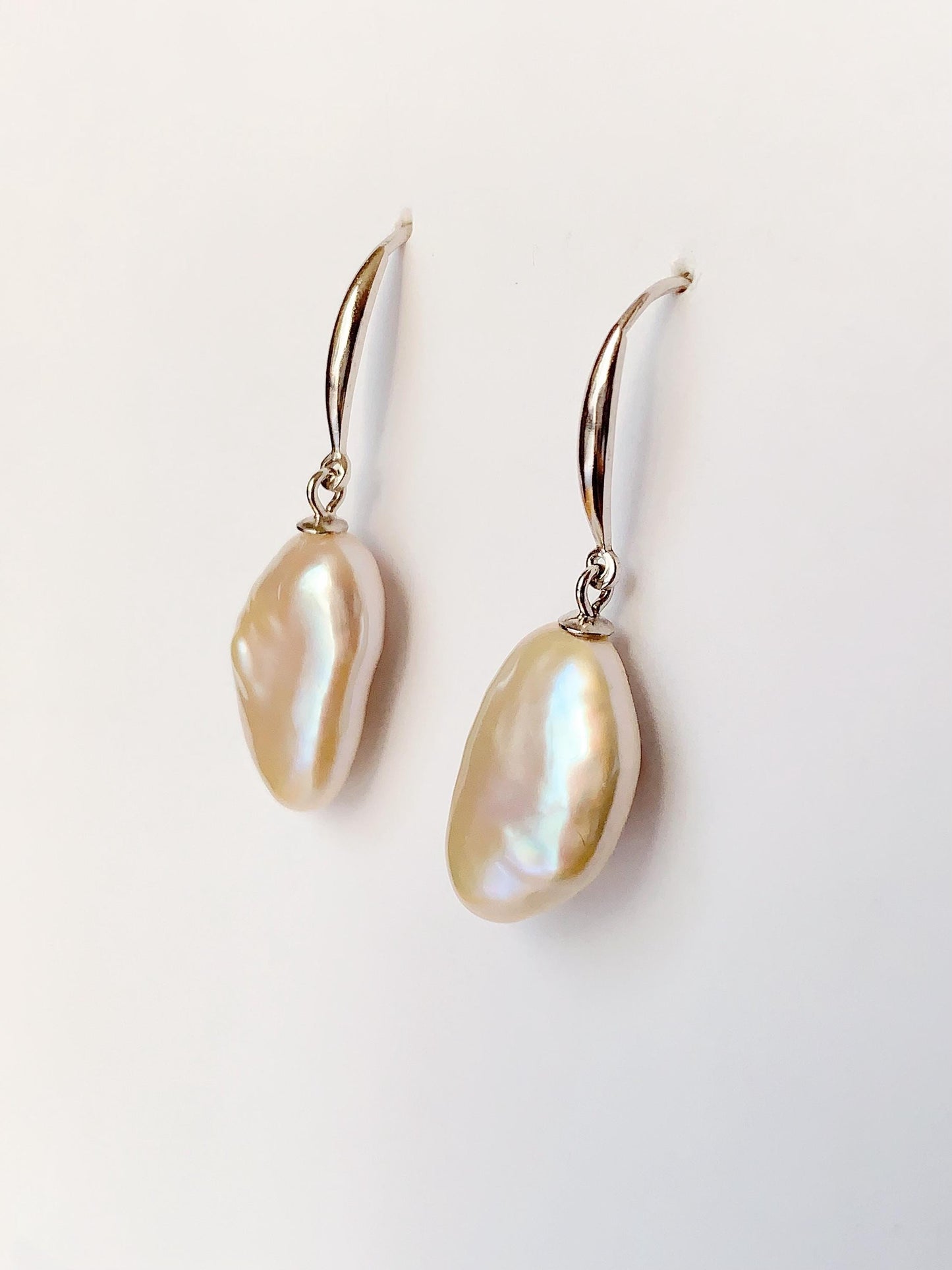 19mm Baroque Pearl Earrings: 18k Gold Plated Sterling Silver