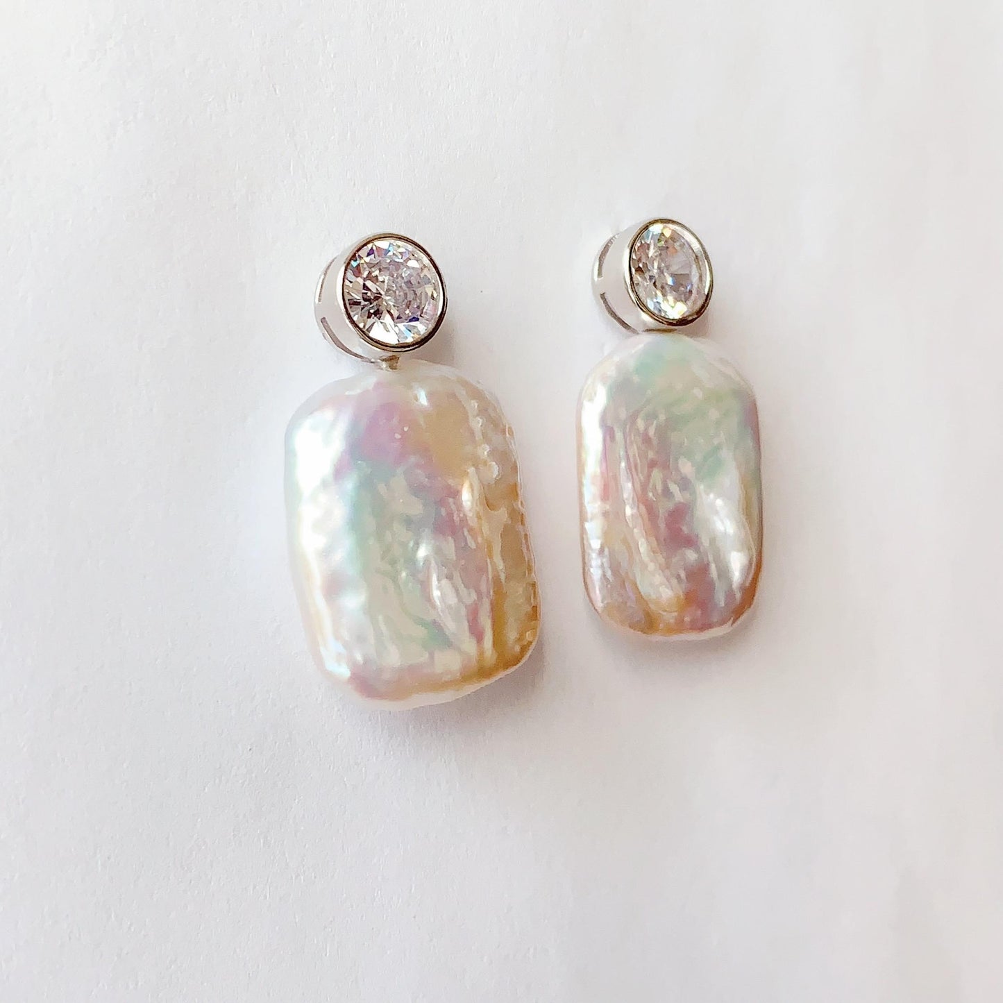 20mm Baroque Pearl Earrings: 18k Gold Plated Sterling Silver Studs