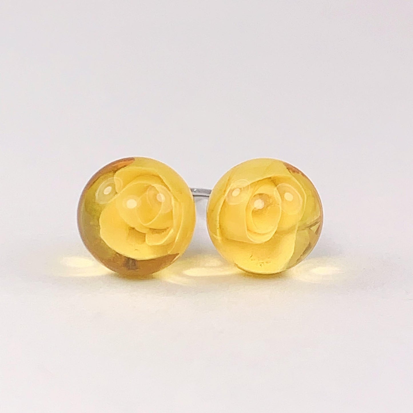 Beeswax Flower Earrings: 18k Gold Plated Sterling Silver Studs