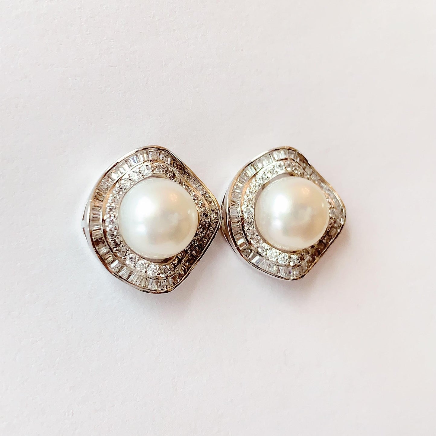 8mm High Quality Natural Freshwater pearls 18k White Gold Plated S 925 Sterling Silver Earrings ear stud