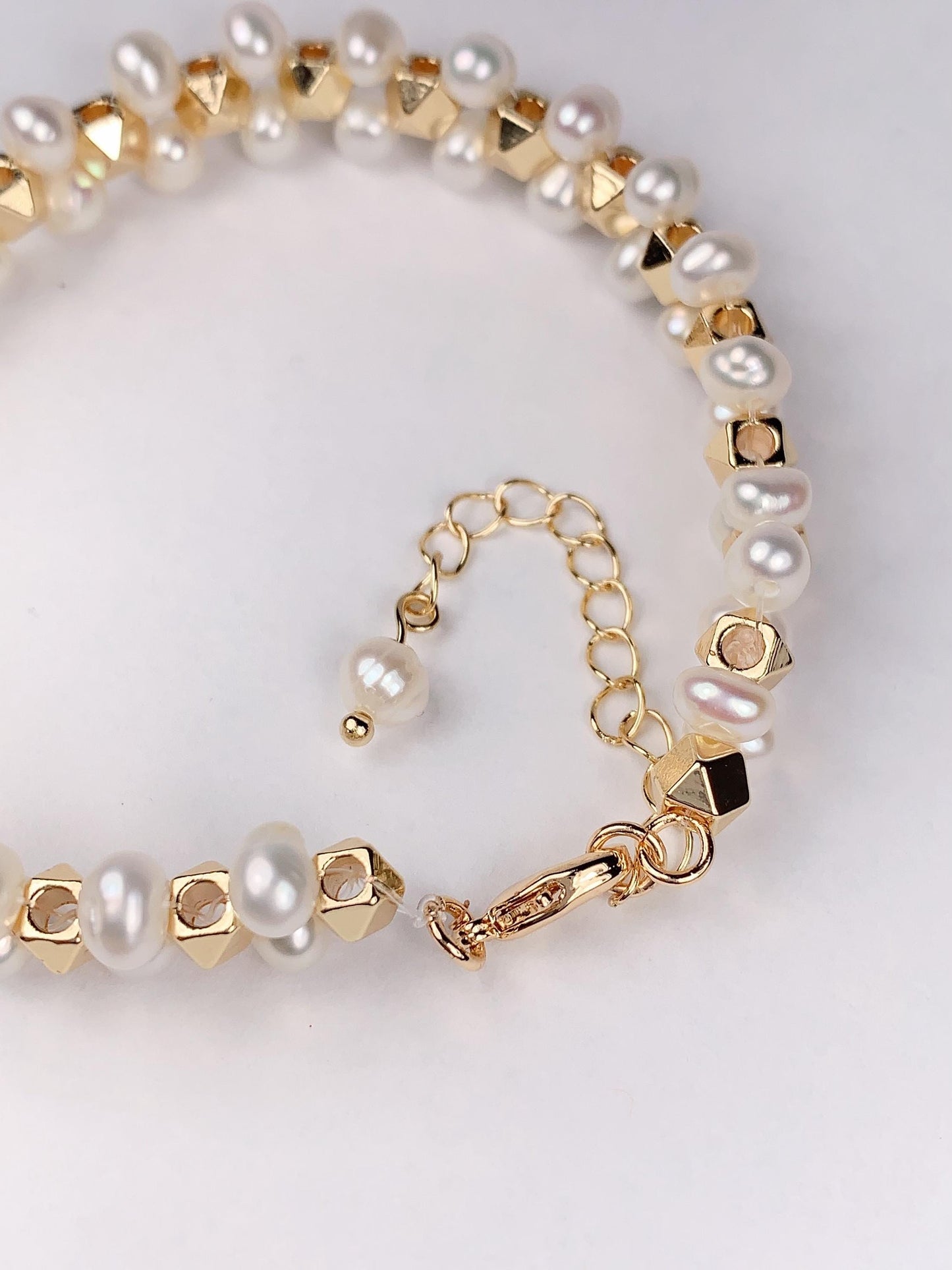 18k Gold Filled Freshwater Pearl Jewelry Set: Necklace, Bracelet & Earrings