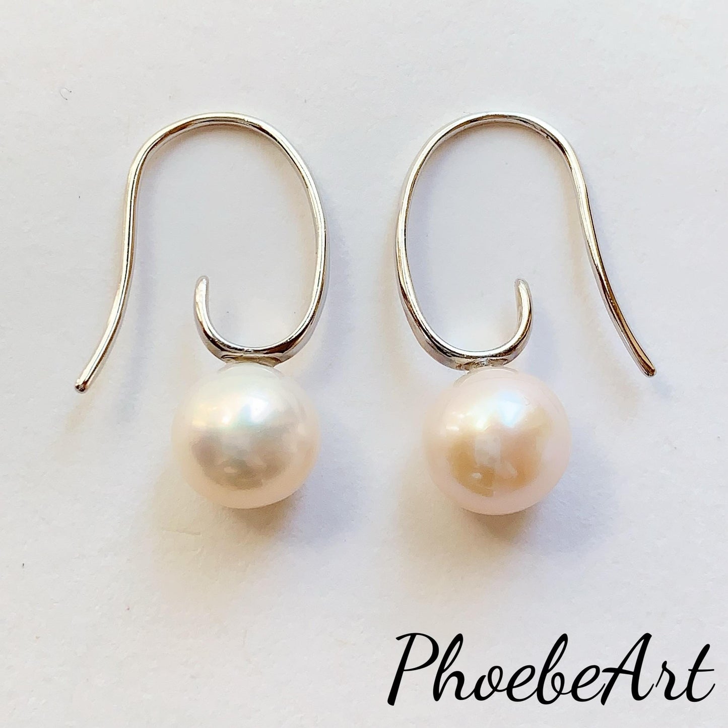 9mm Freshwater Pearl Earrings: 18k Gold Plated Sterling Silver