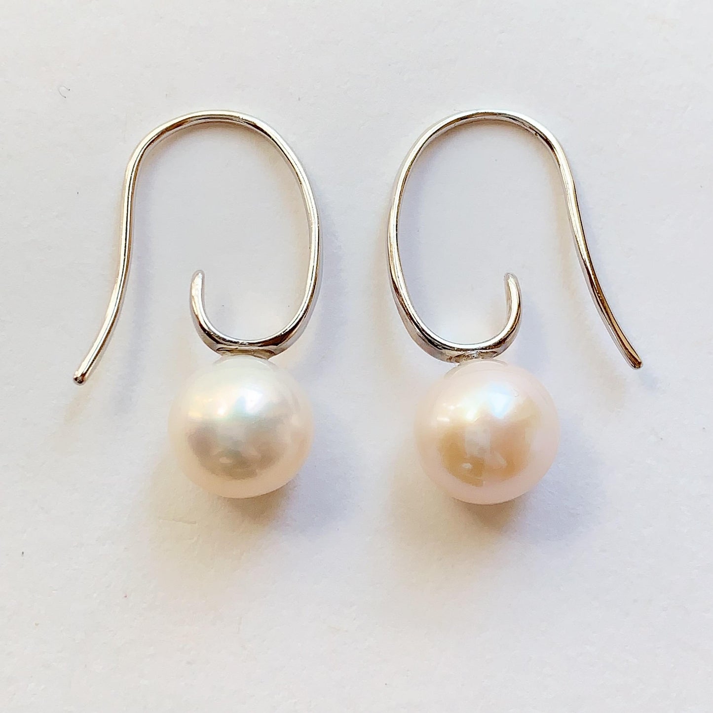 9mm Freshwater Pearl Earrings: 18k Gold Plated Sterling Silver