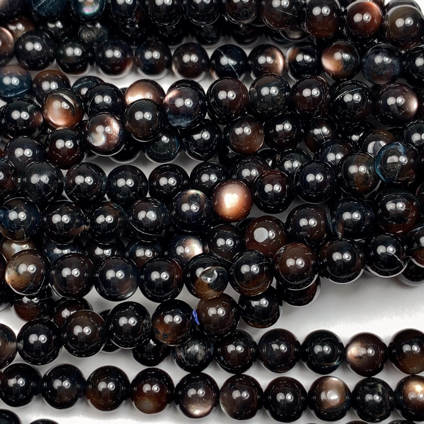 Black Mother of Pearl Beads: Deep Green Shell, 15.5" Strand