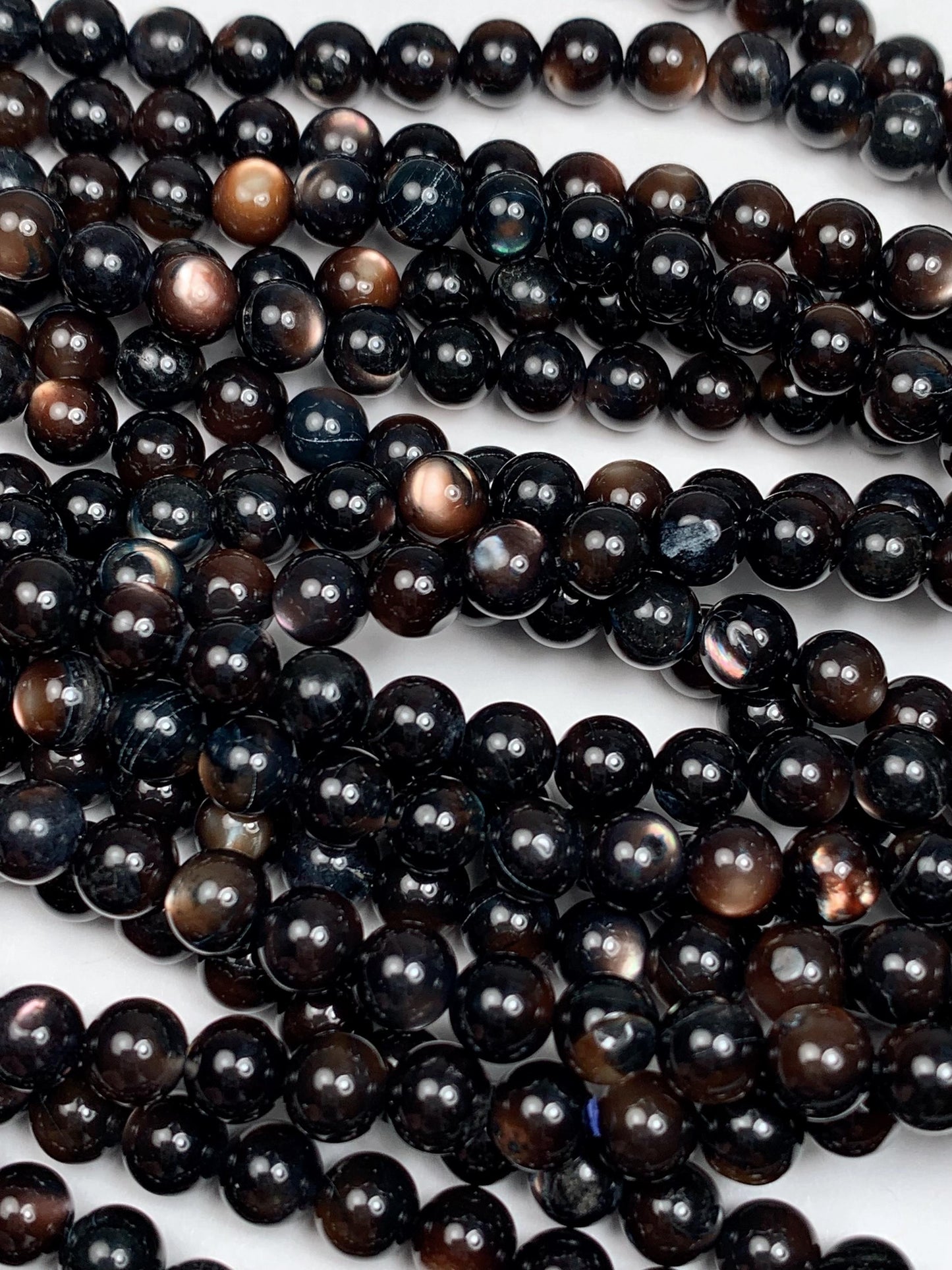 Black Mother of Pearl Beads: Deep Green Shell, 15.5" Strand