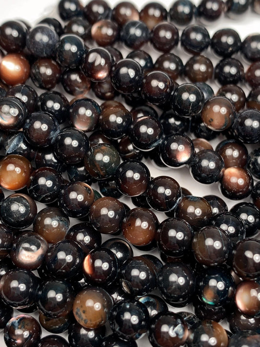 Black Mother of Pearl Beads: Deep Green Shell, 15.5" Strand