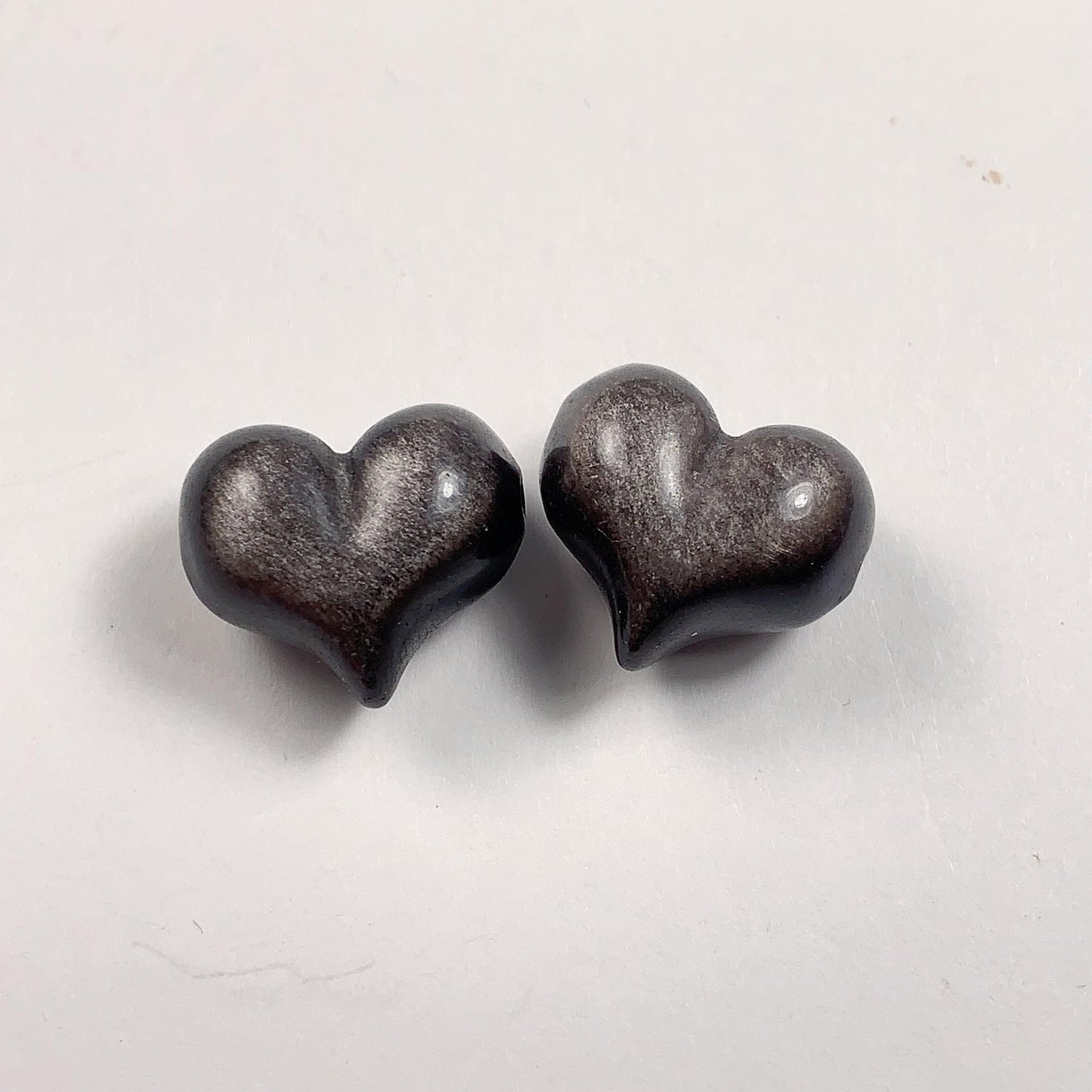 17mm Good Detail Carved  Natural Black Silver Obsidian Heart beads Loose Gems Gemstone