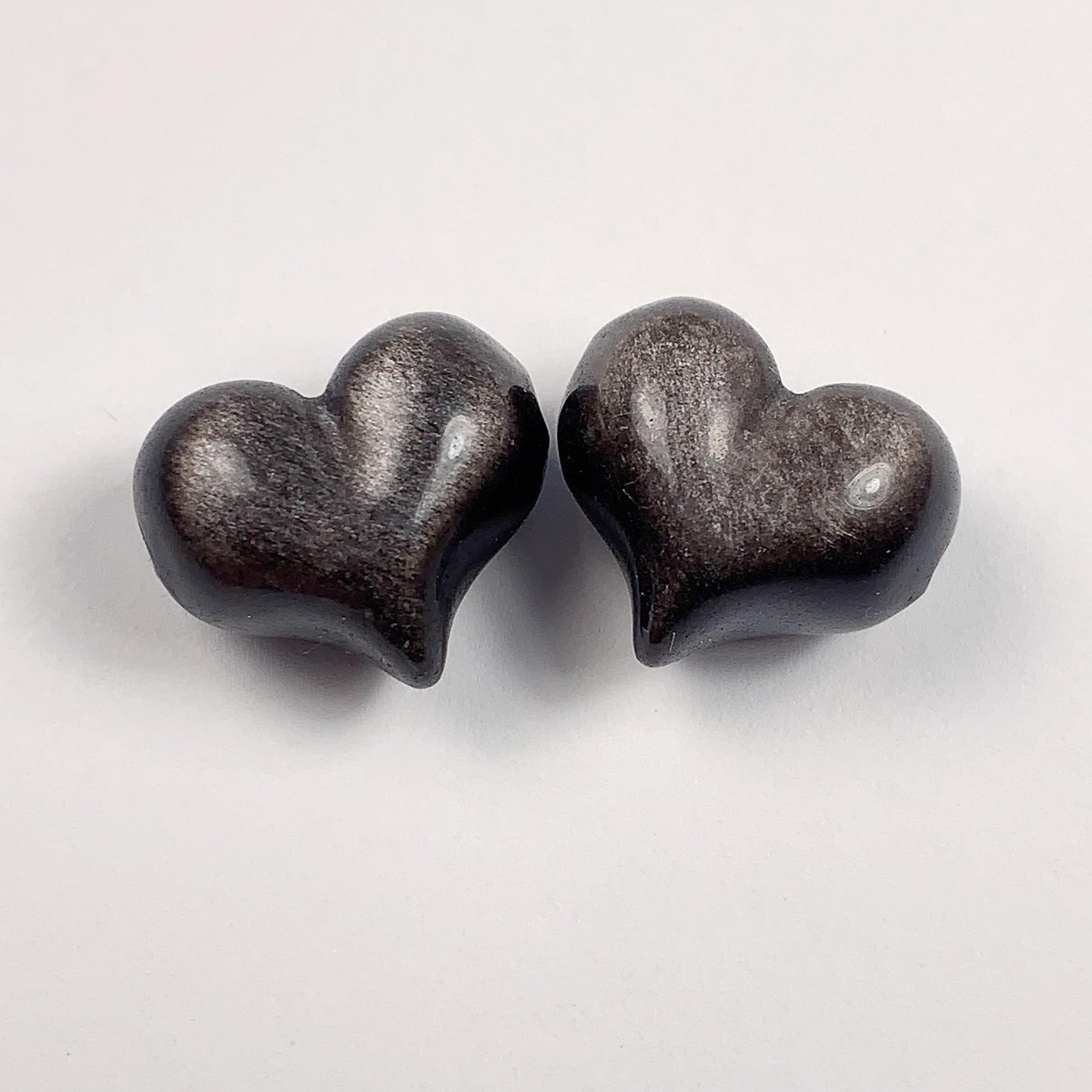 17mm Good Detail Carved  Natural Black Silver Obsidian Heart beads Loose Gems Gemstone