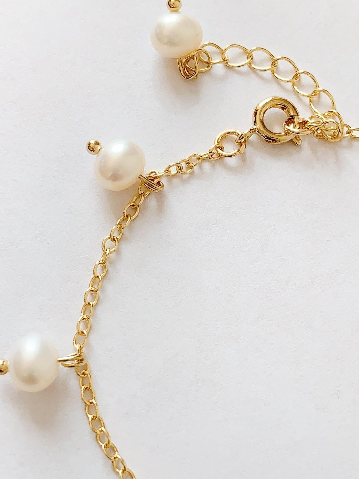 Freshwater Pearl Bracelet: 14K Gold Filled Chain, June Birthstone