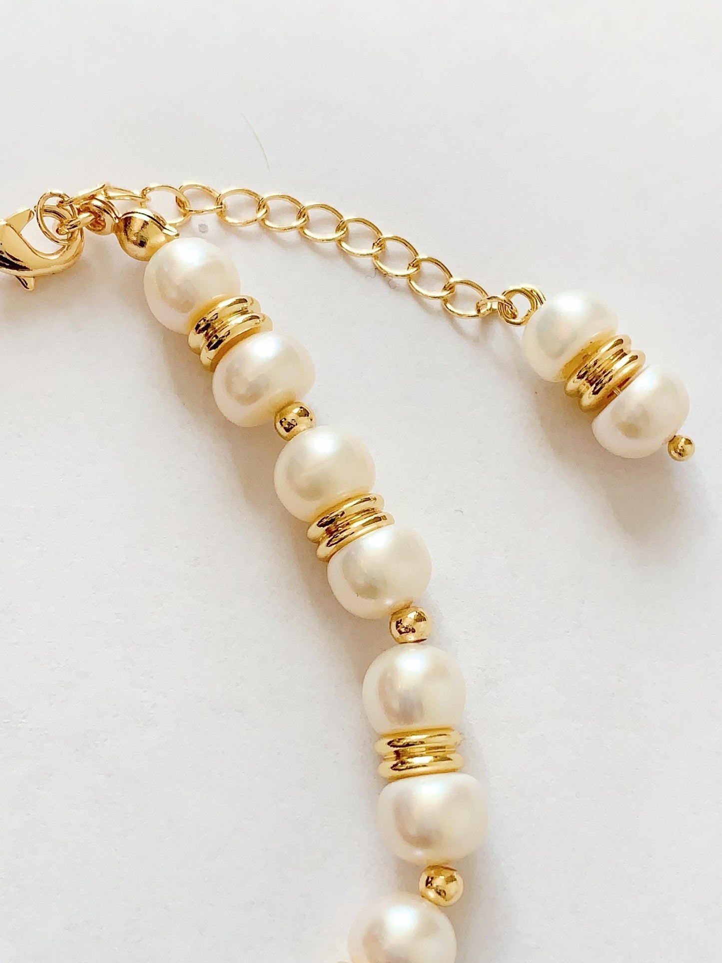 18k Gold Filled Freshwater Pearl Bracelet: Handmade Luster Jewelry