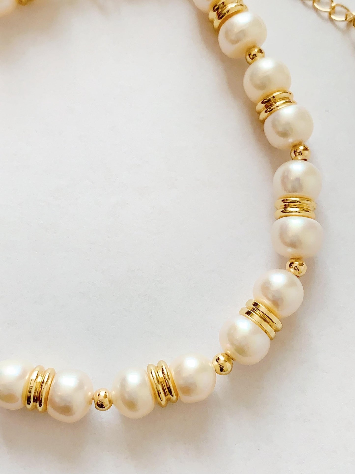 18k Gold Filled Freshwater Pearl Bracelet: Handmade Luster Jewelry