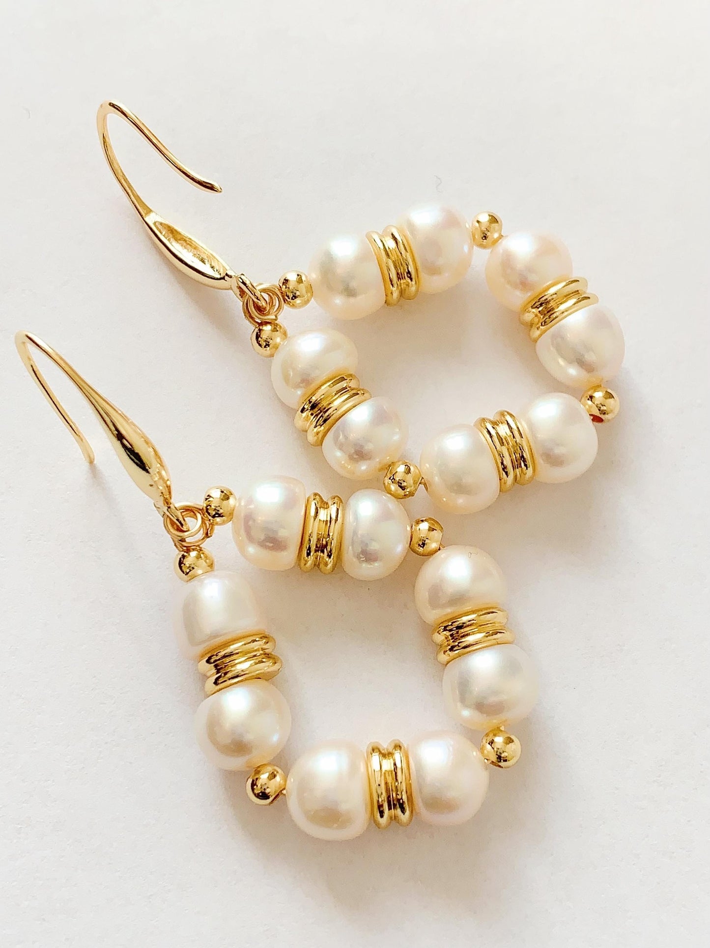 14K Gold Filled Freshwater Pearl Earrings: AAA Grade, Handmade in USA
