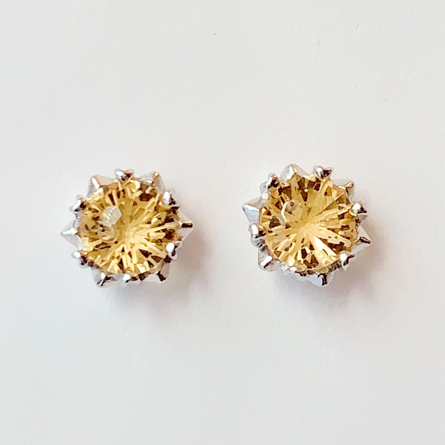 Citrine Earrings: 18k Gold Plated Sterling Silver Studs