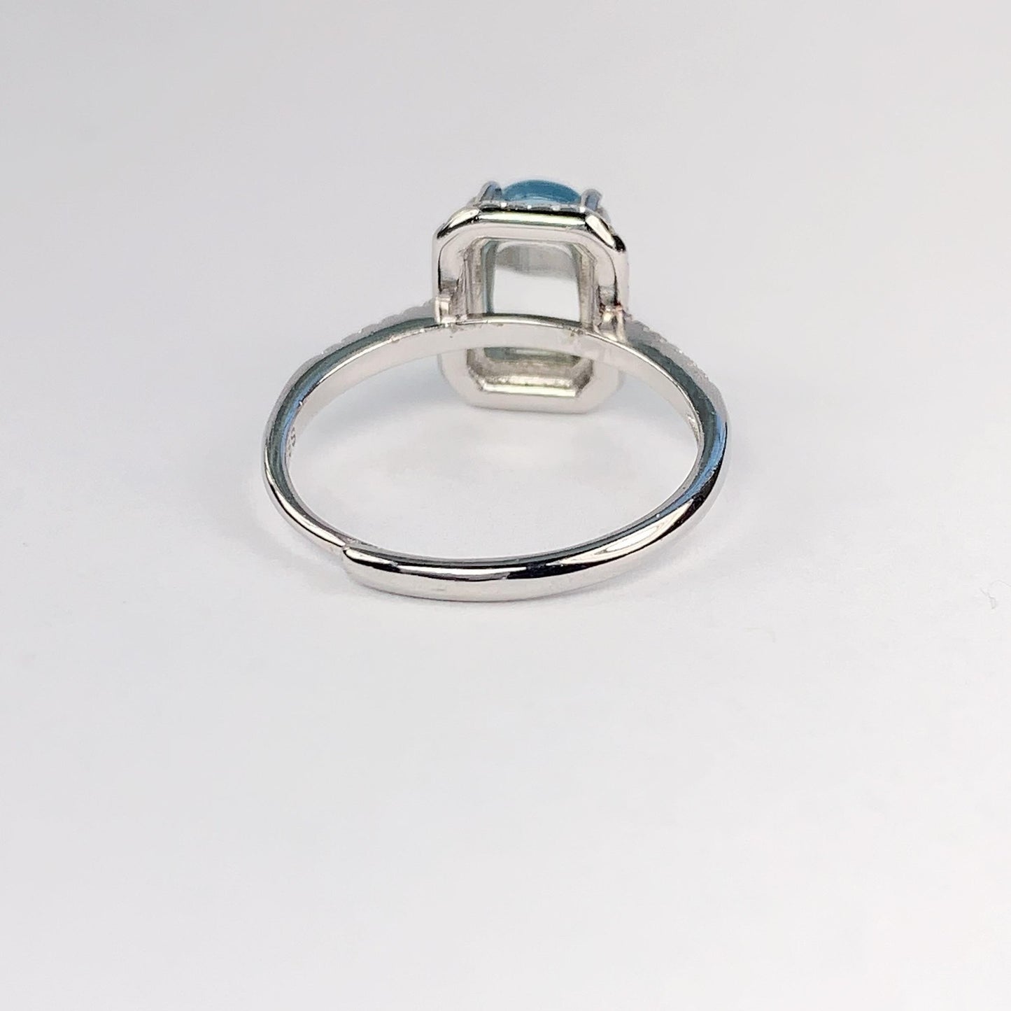 Aquamarine Brave Troops Carved Ring: 18K Gold Plated Sterling Silver Birthstone