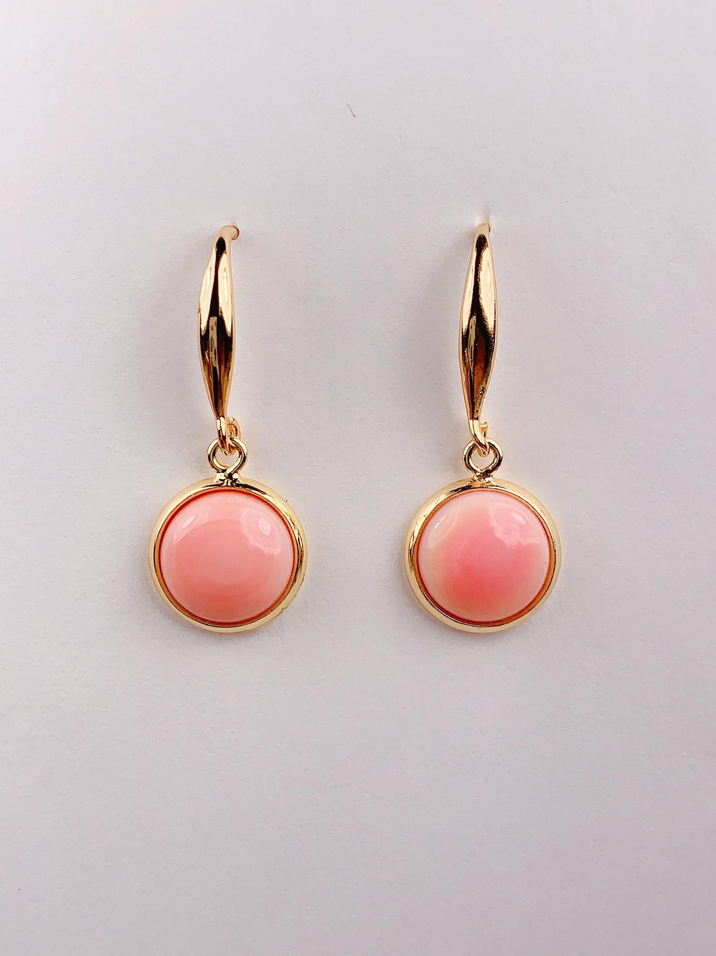 14k Gold Filled Pink Conch Earrings: Sterling Silver Studs