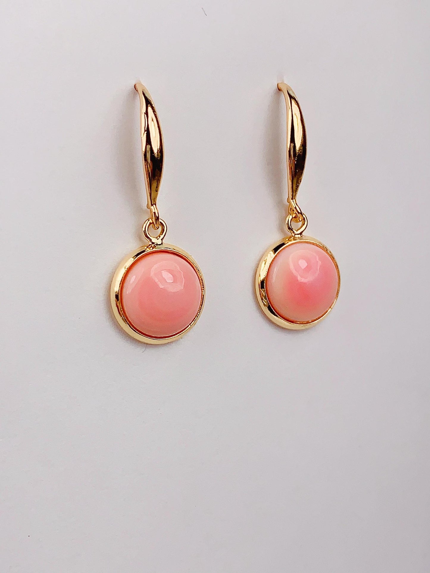 14k Gold Filled Pink Conch Earrings: Sterling Silver Studs