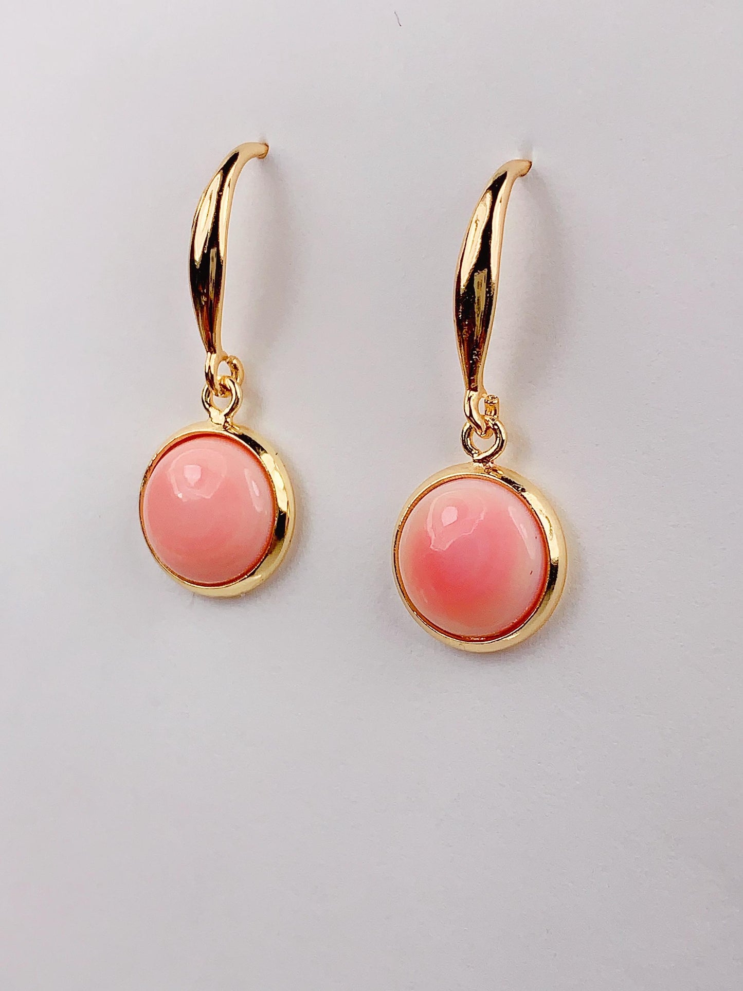 14k Gold Filled Pink Conch Earrings: Sterling Silver Studs