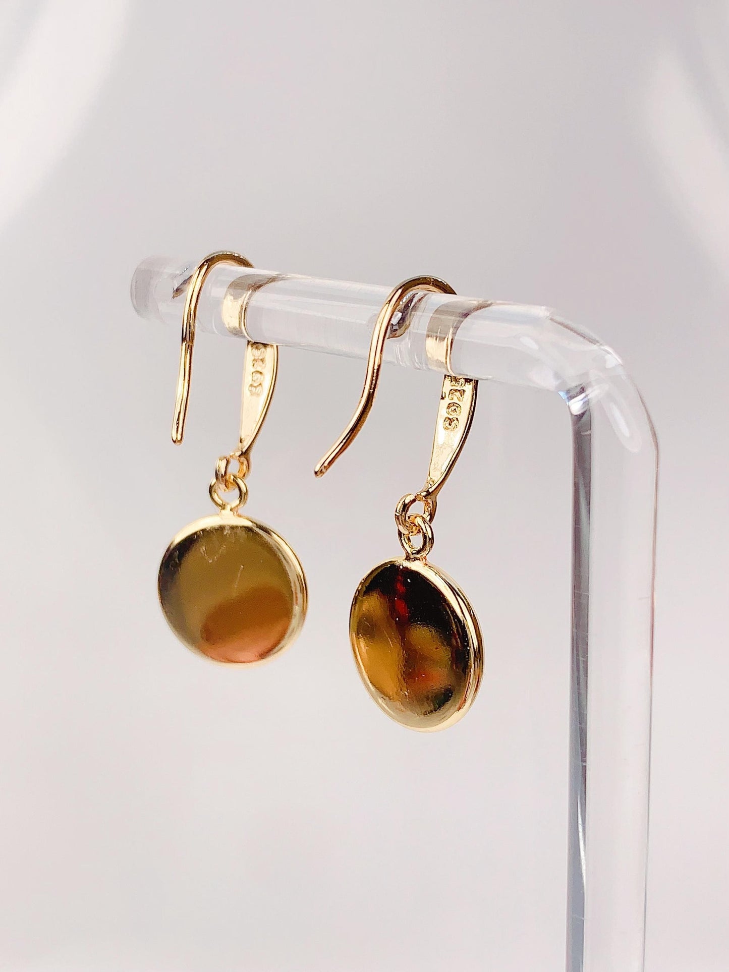 14k Gold Filled Pink Conch Earrings: Sterling Silver Studs