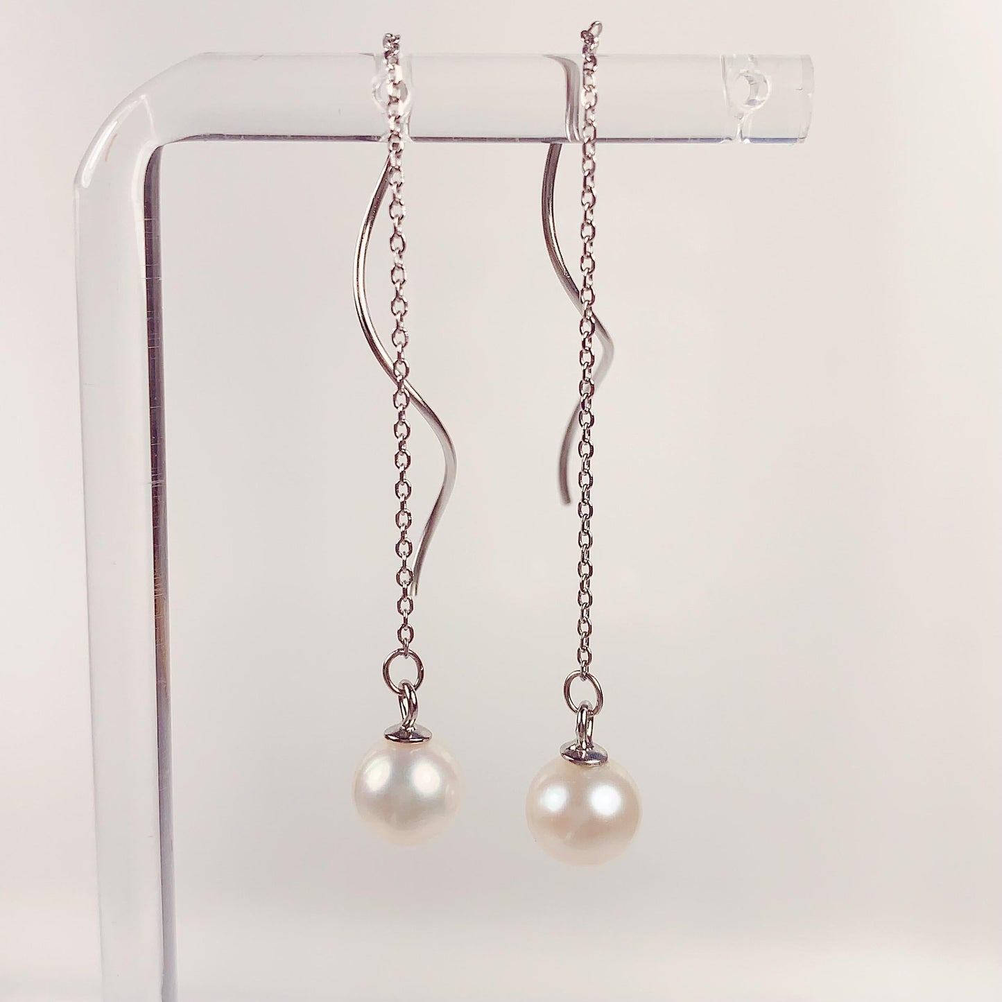 Freshwater Pearl Drop Earrings: 18k Gold Plated Sterling Silver