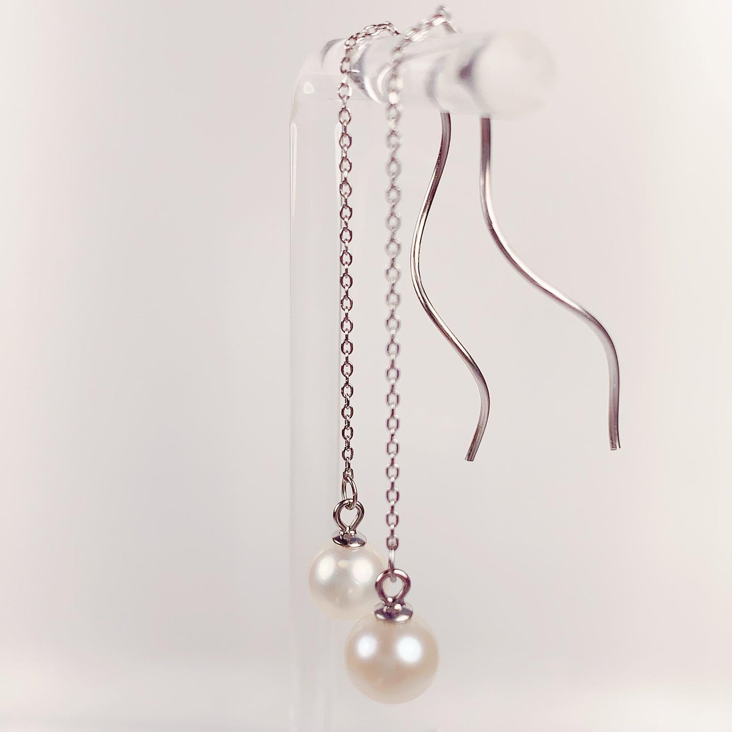 Freshwater Pearl Drop Earrings: 18k Gold Plated Sterling Silver