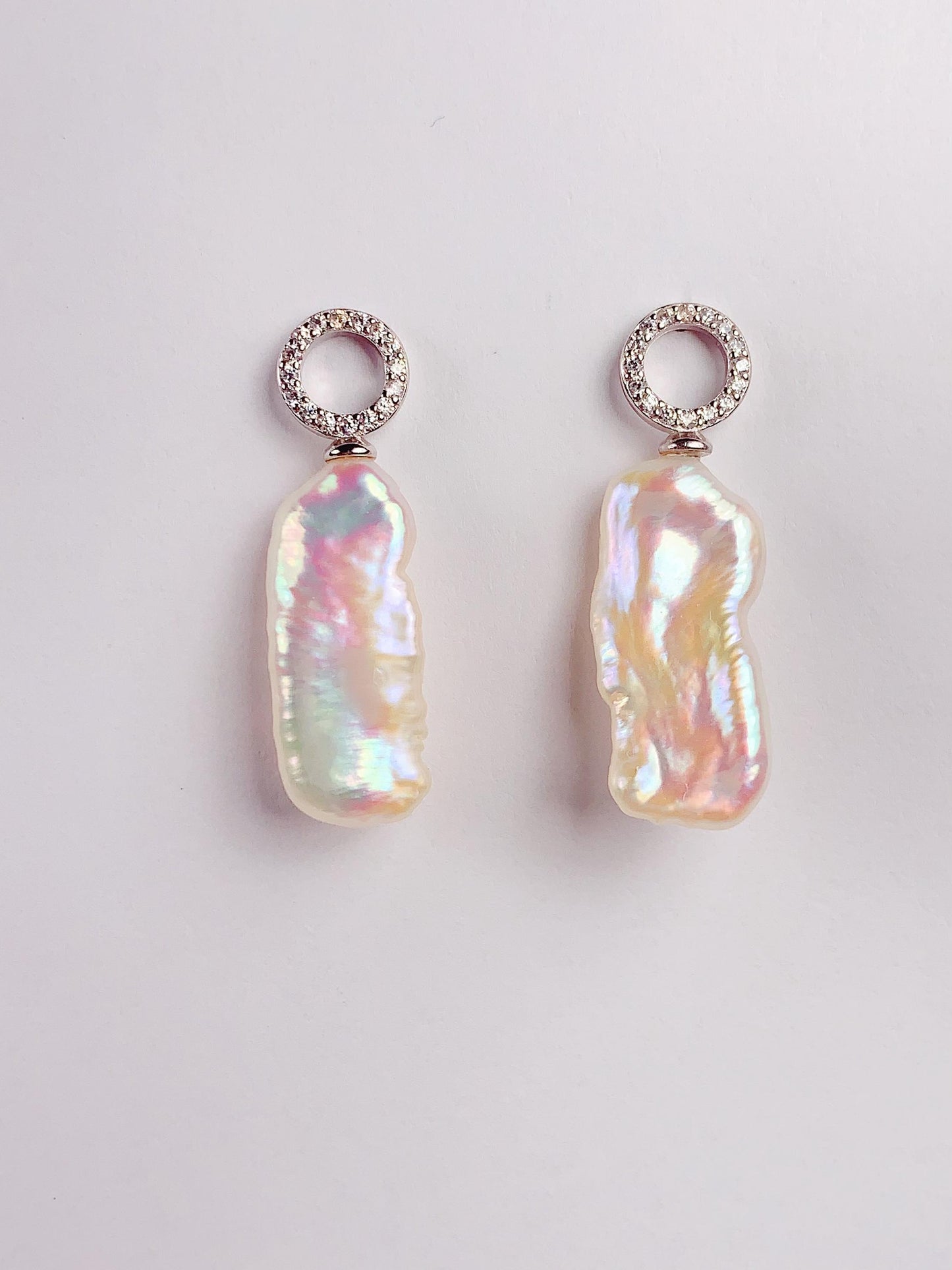 Baroque Pearl Earrings: 18k Gold Plated Sterling Silver Studs