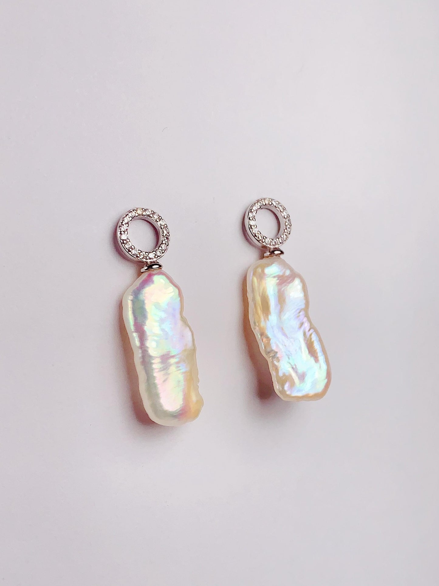 Baroque Pearl Earrings: 18k Gold Plated Sterling Silver Studs