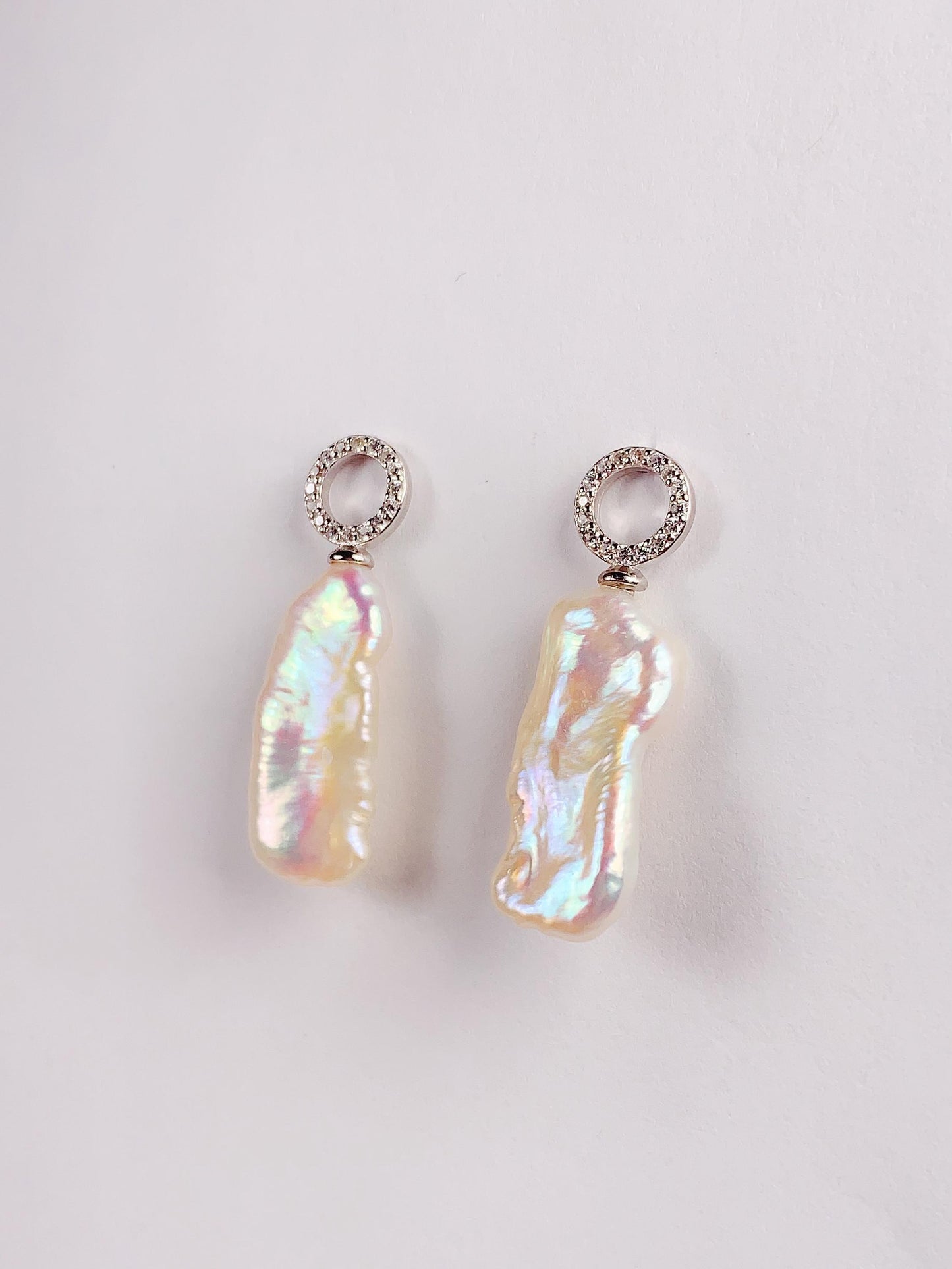 Baroque Pearl Earrings: 18k Gold Plated Sterling Silver Studs