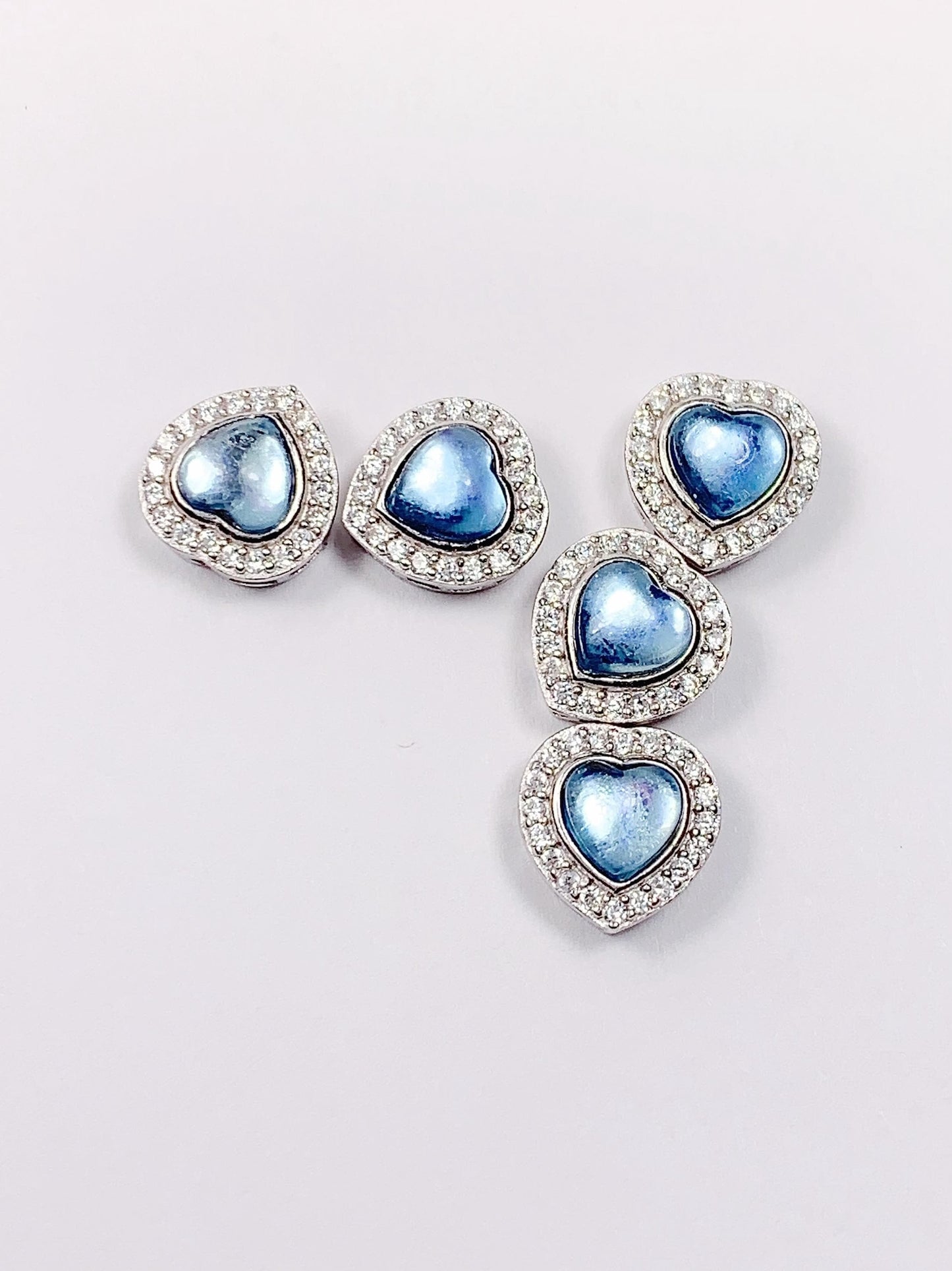 5mm Aquamarine Heart Bead: Sterling Silver Pendant Charm