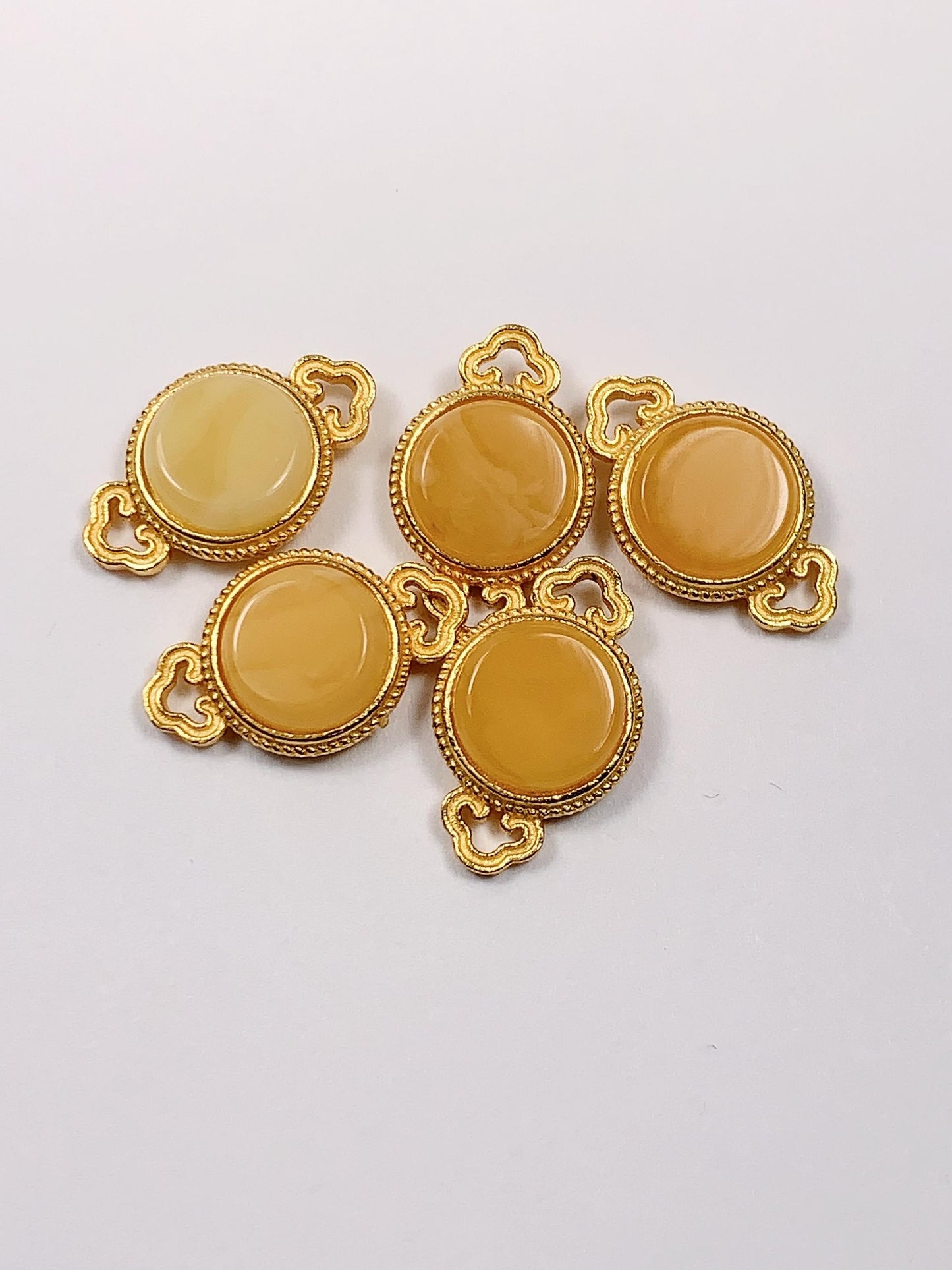 8mm Honey Beeswax Amber Bead: Sterling Silver DIY Jewelry Pendant