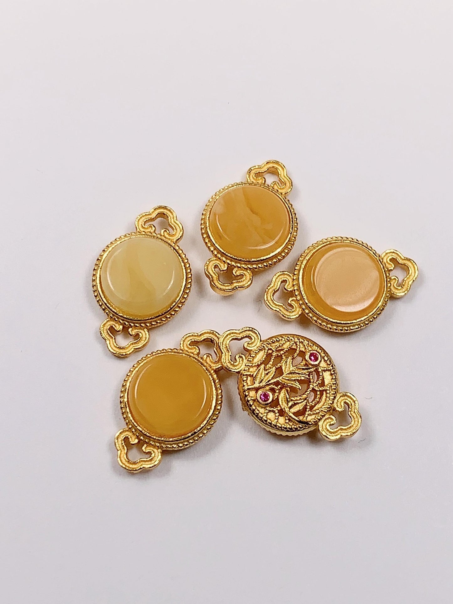 8mm Honey Beeswax Amber Bead: Sterling Silver DIY Jewelry Pendant