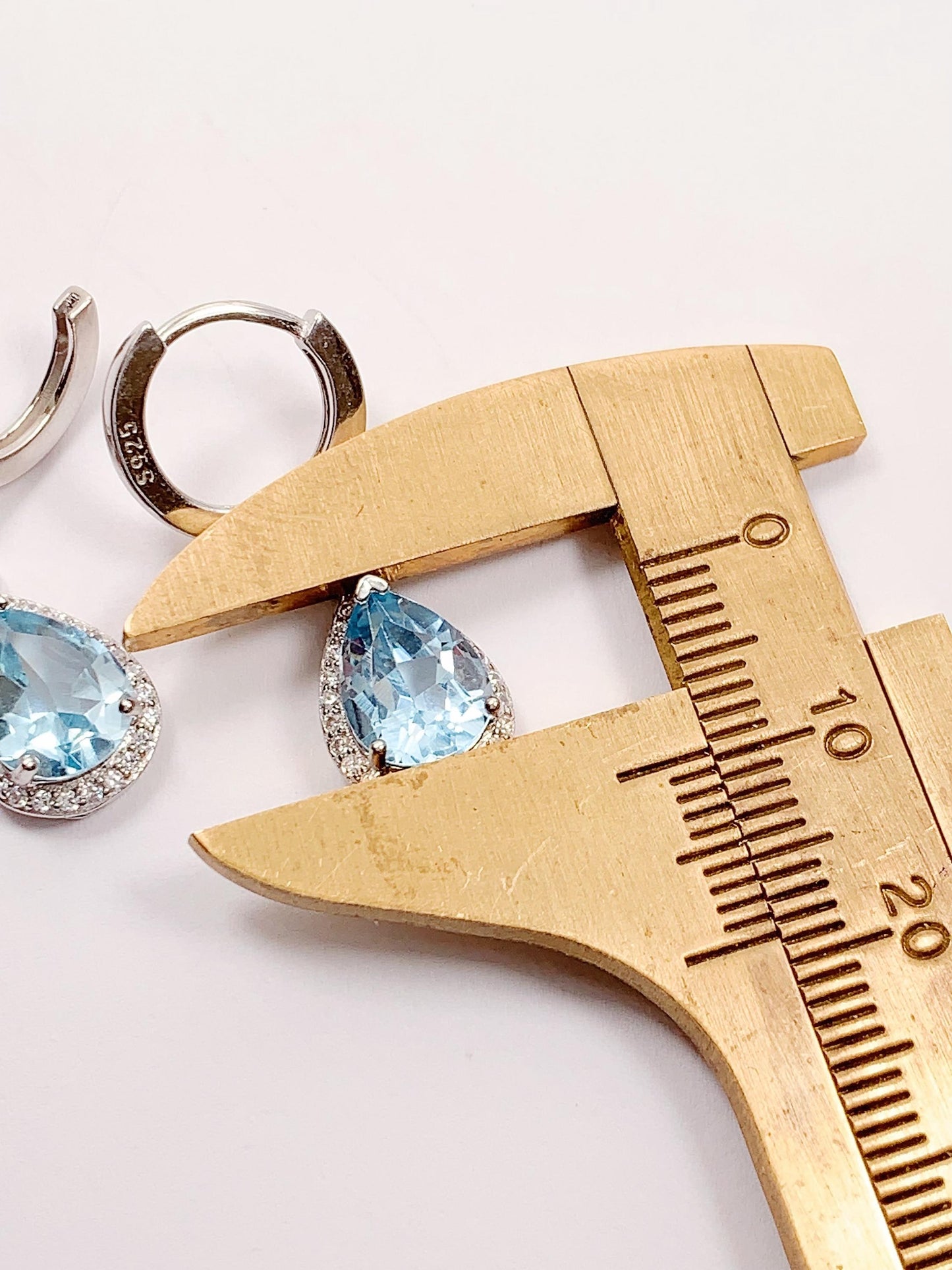 Blue Topaz Drop Earrings: 18k Gold Plated Sterling Silver