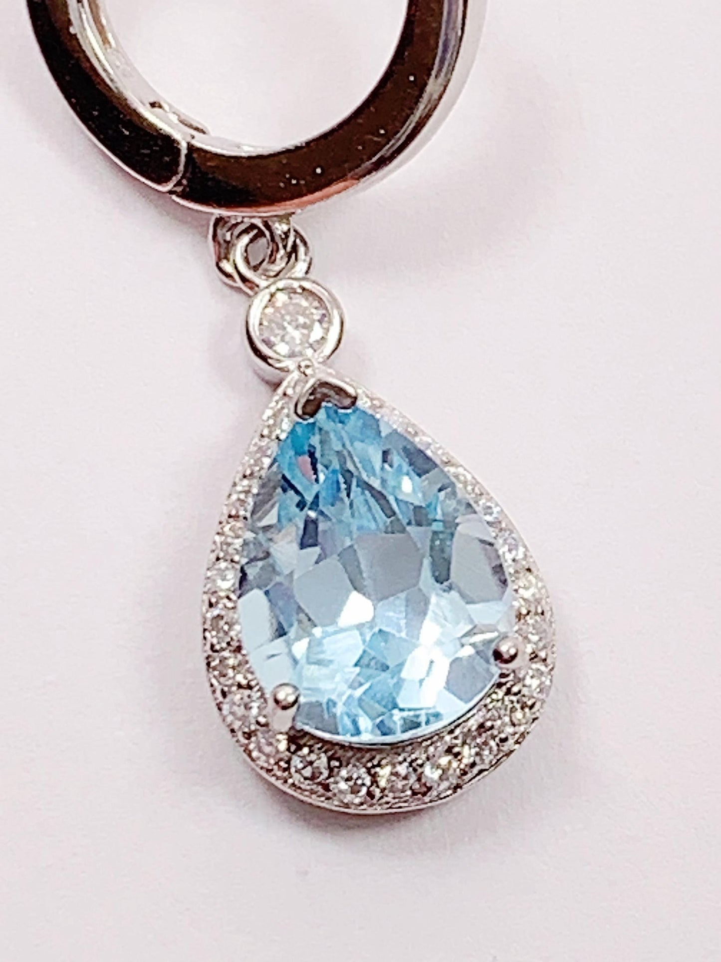 Blue Topaz Drop Earrings: 18k Gold Plated Sterling Silver
