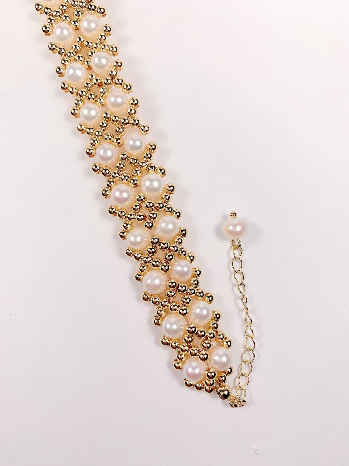 14K Gold Filled Freshwater Pearl Bracelet: AAA Quality