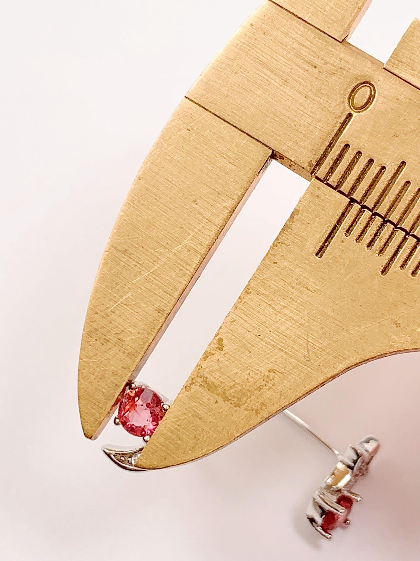 Pink Tourmaline Star Moon Earrings: Sterling Silver Studs