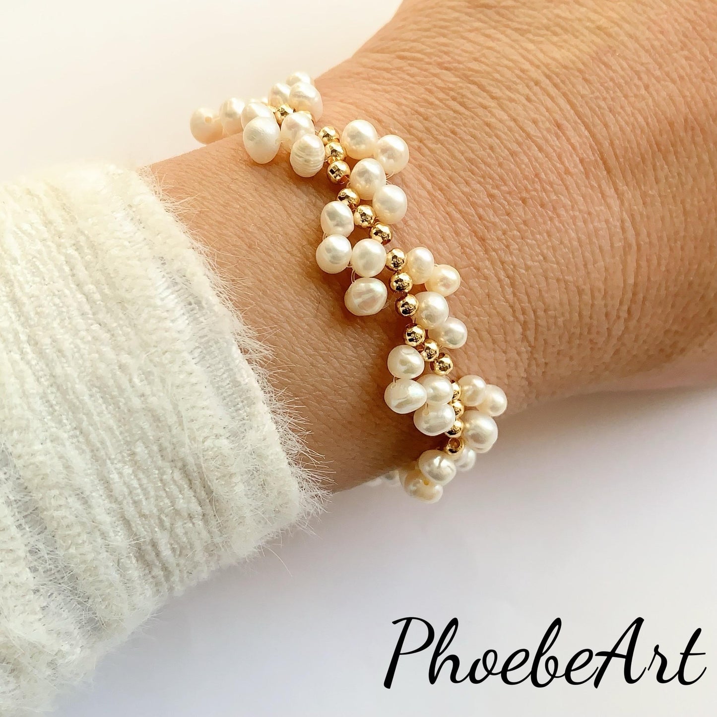 Freshwater Pearl Bracelet: 14K Gold Filled, June Birthstone