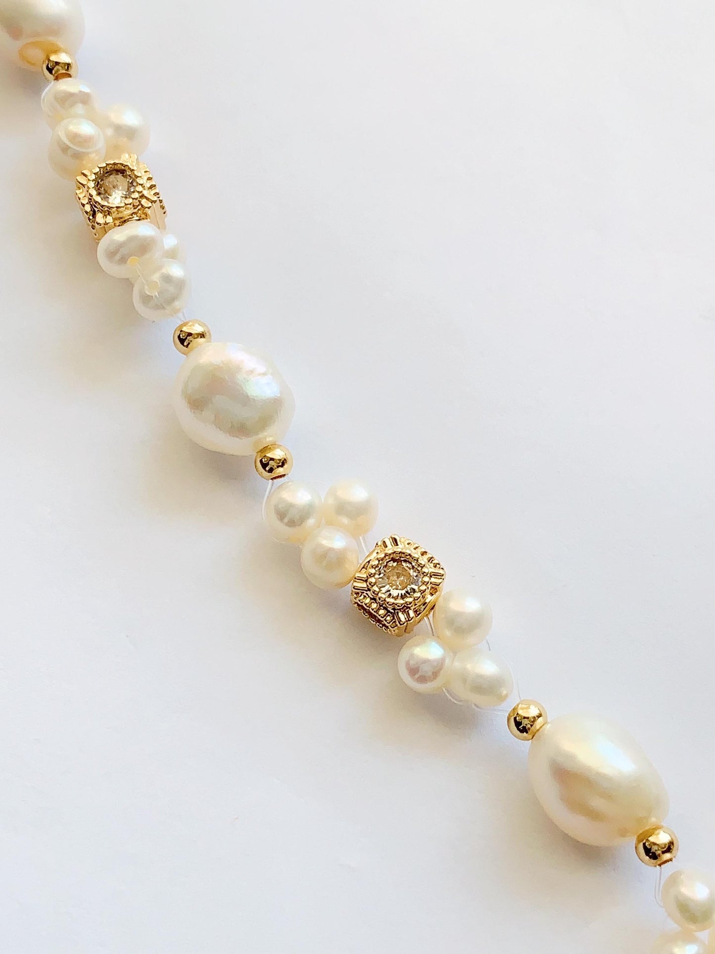 Baroque Freshwater Pearl Bracelet: 14K Gold Filled, June Birthstone