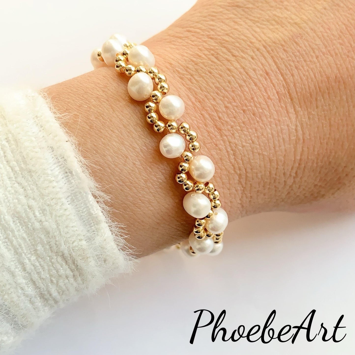 AAA Freshwater Pearl Bracelet: 14K Gold Filled, June Birthstone