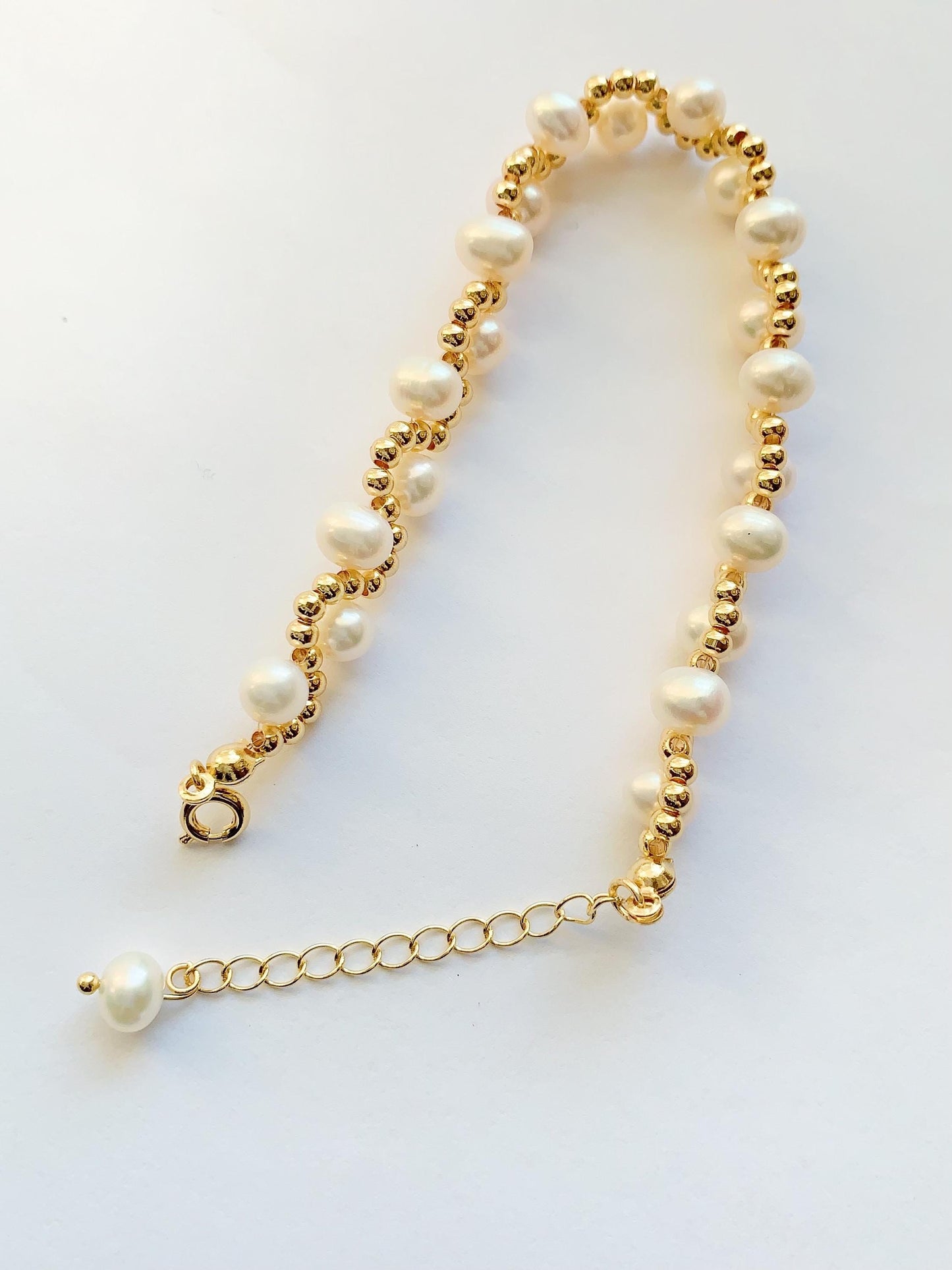 AAA Freshwater Pearl Bracelet: 14K Gold Filled, June Birthstone