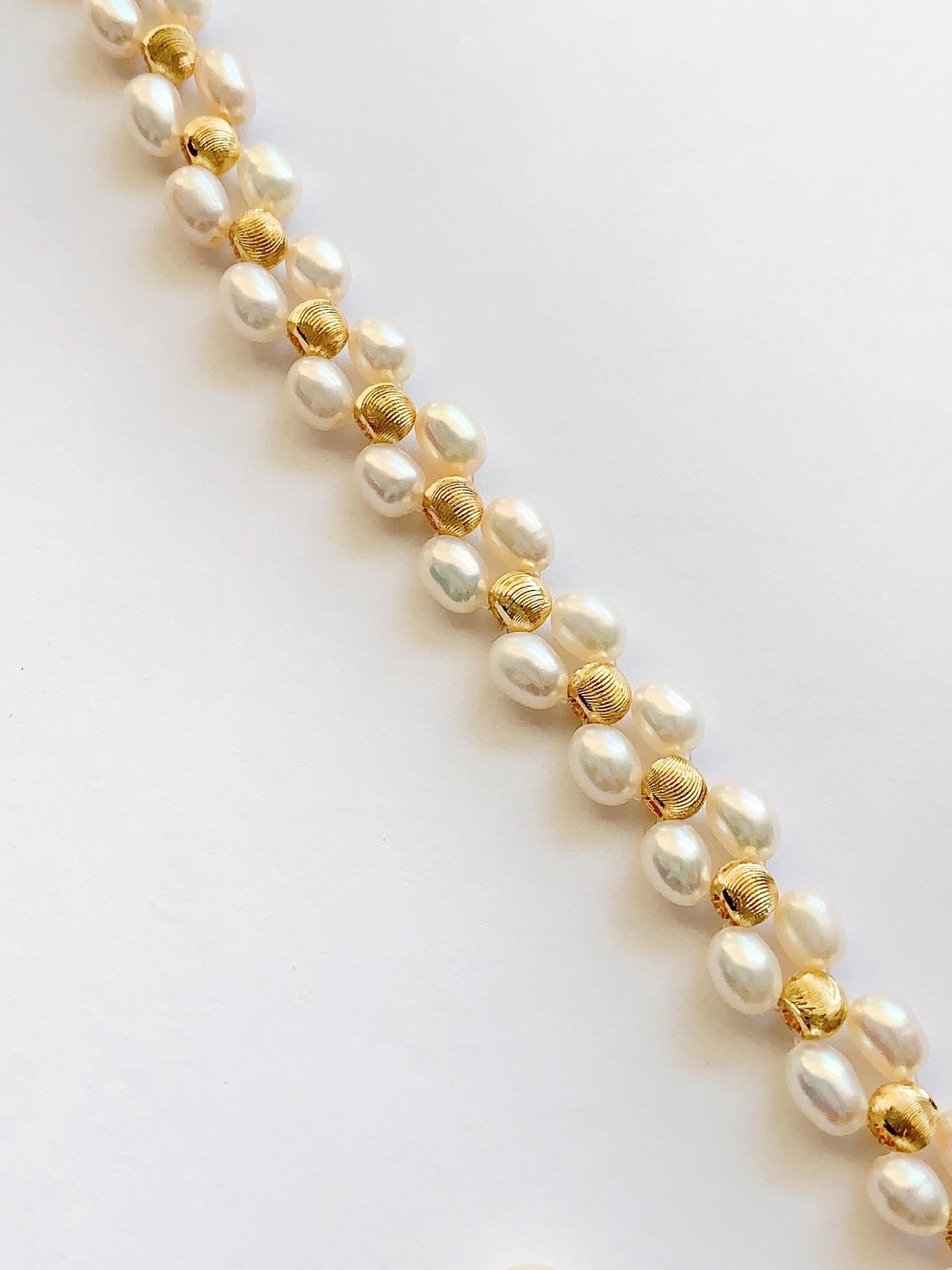Freshwater Pearl Bracelet: 14K Gold Filled Cat Eye Beads