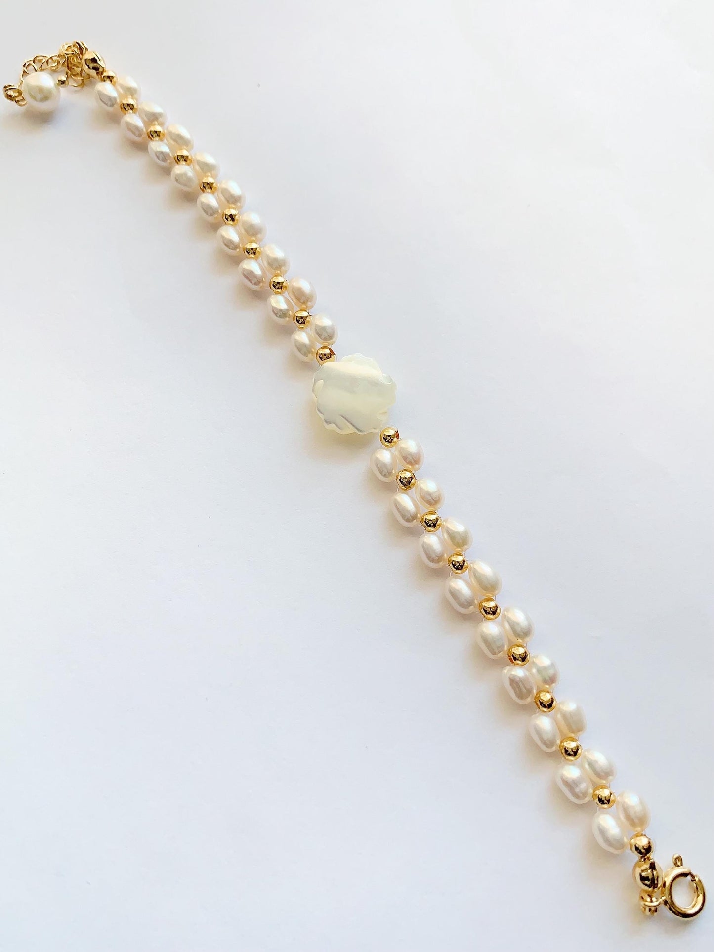 AAA Freshwater Pearl Bracelet: 14K Gold Filled, White Luster