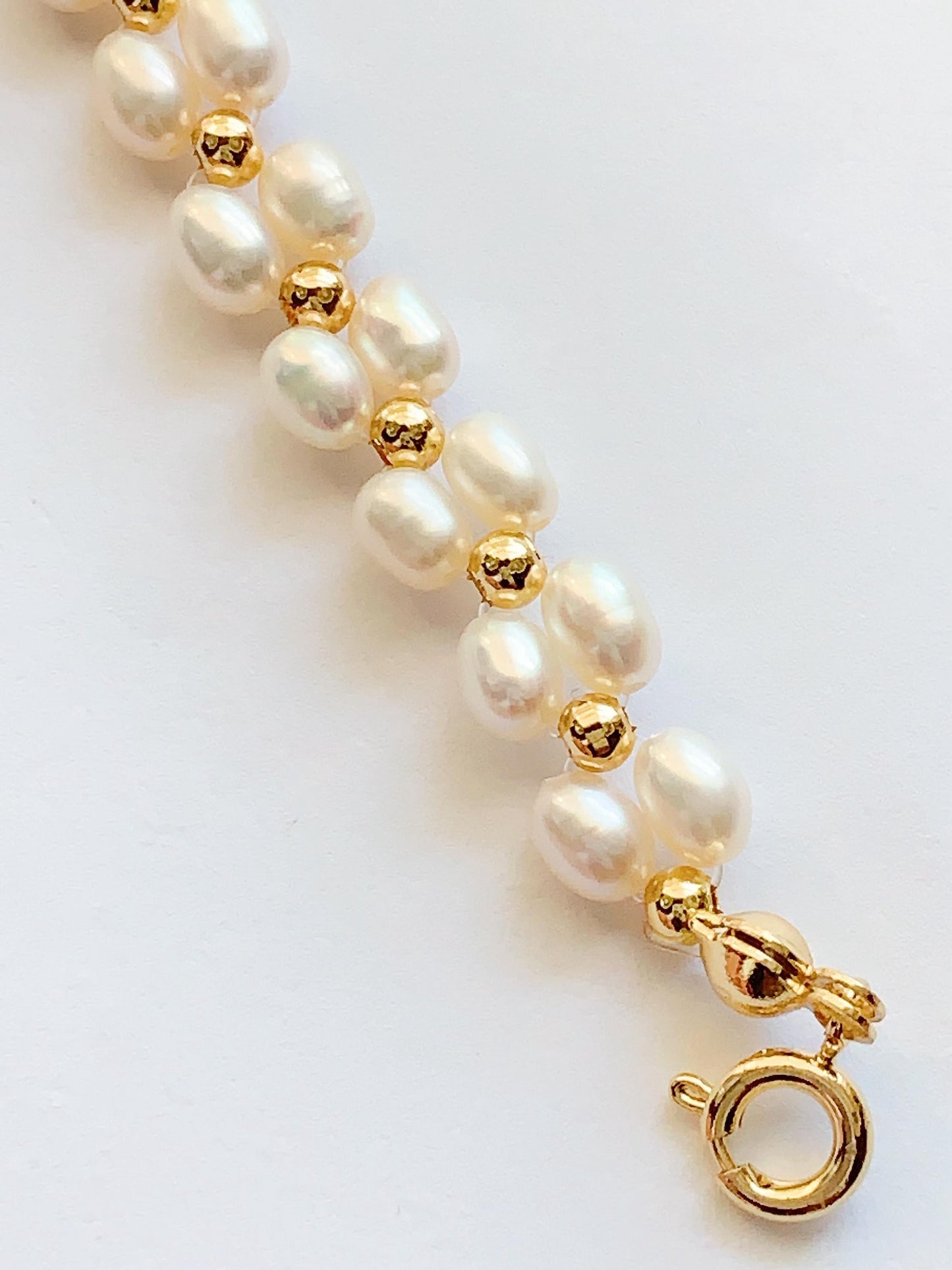 AAA Freshwater Pearl Bracelet: 14K Gold Filled, White Luster