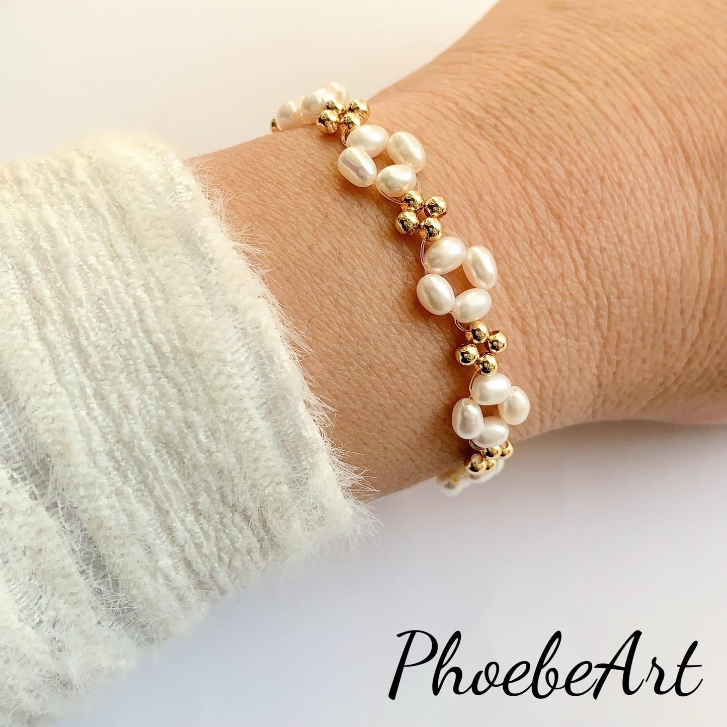 14K Gold Filled Freshwater Pearl Bracelet: AAA Luster (4x5.5mm)