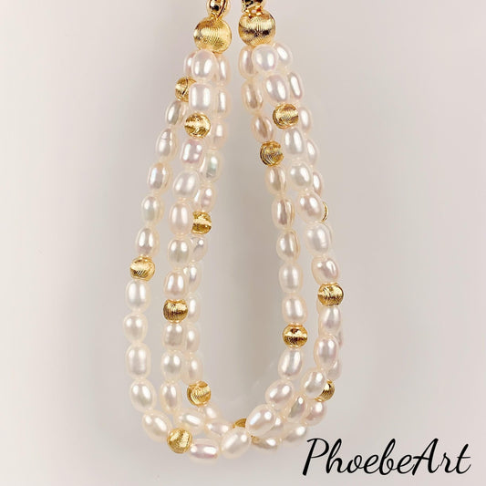 AAA Freshwater Pearl Necklace Bracelet Earrings: 14K Gold Filled
