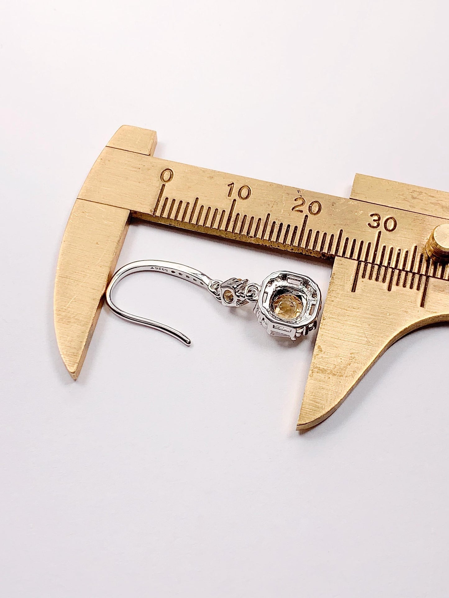 Citrine Earrings: 5mm Round, Sterling Silver, November Birthstone
