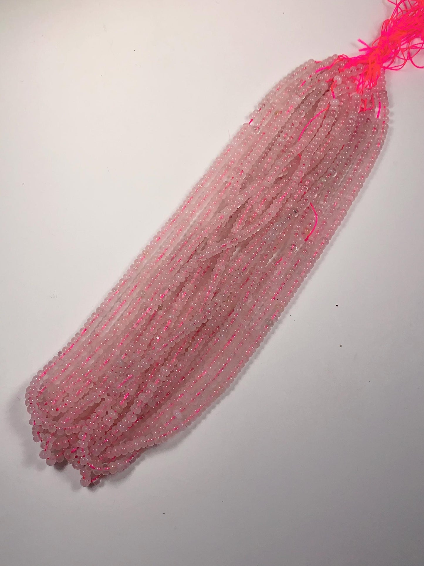 2x4mm Natural Pink Rose Quartz Smooth Rondelle Beads Gemstone Strand 15"