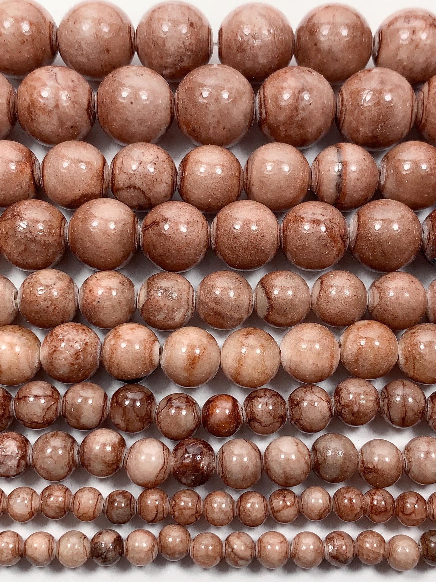 Natural Brown Jasper Smooth Round Beads 15.5" Strand 4mm 6mm 8mm 10mm 12mm