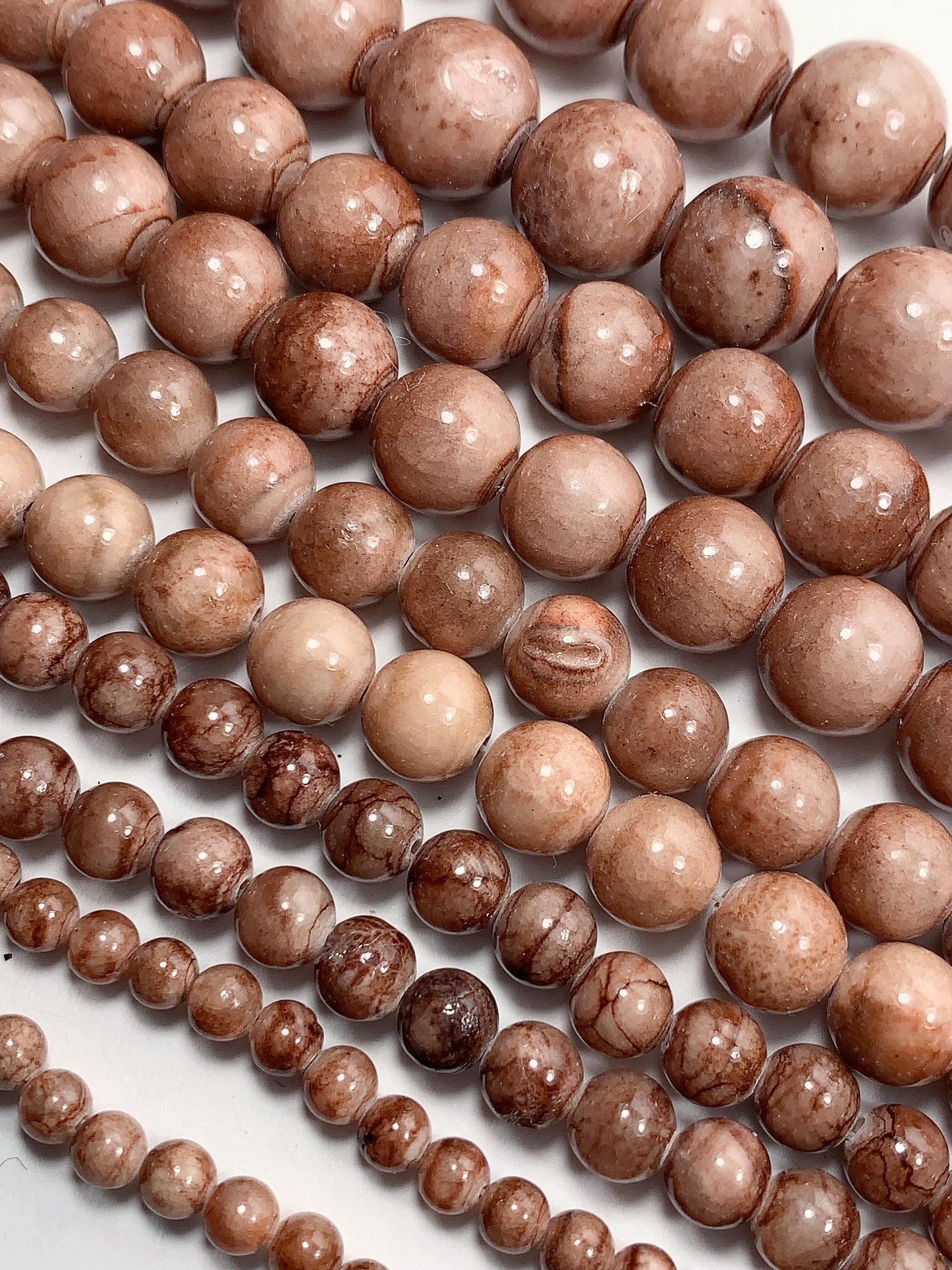 Natural Brown Jasper Smooth Round Beads 15.5" Strand 4mm 6mm 8mm 10mm 12mm