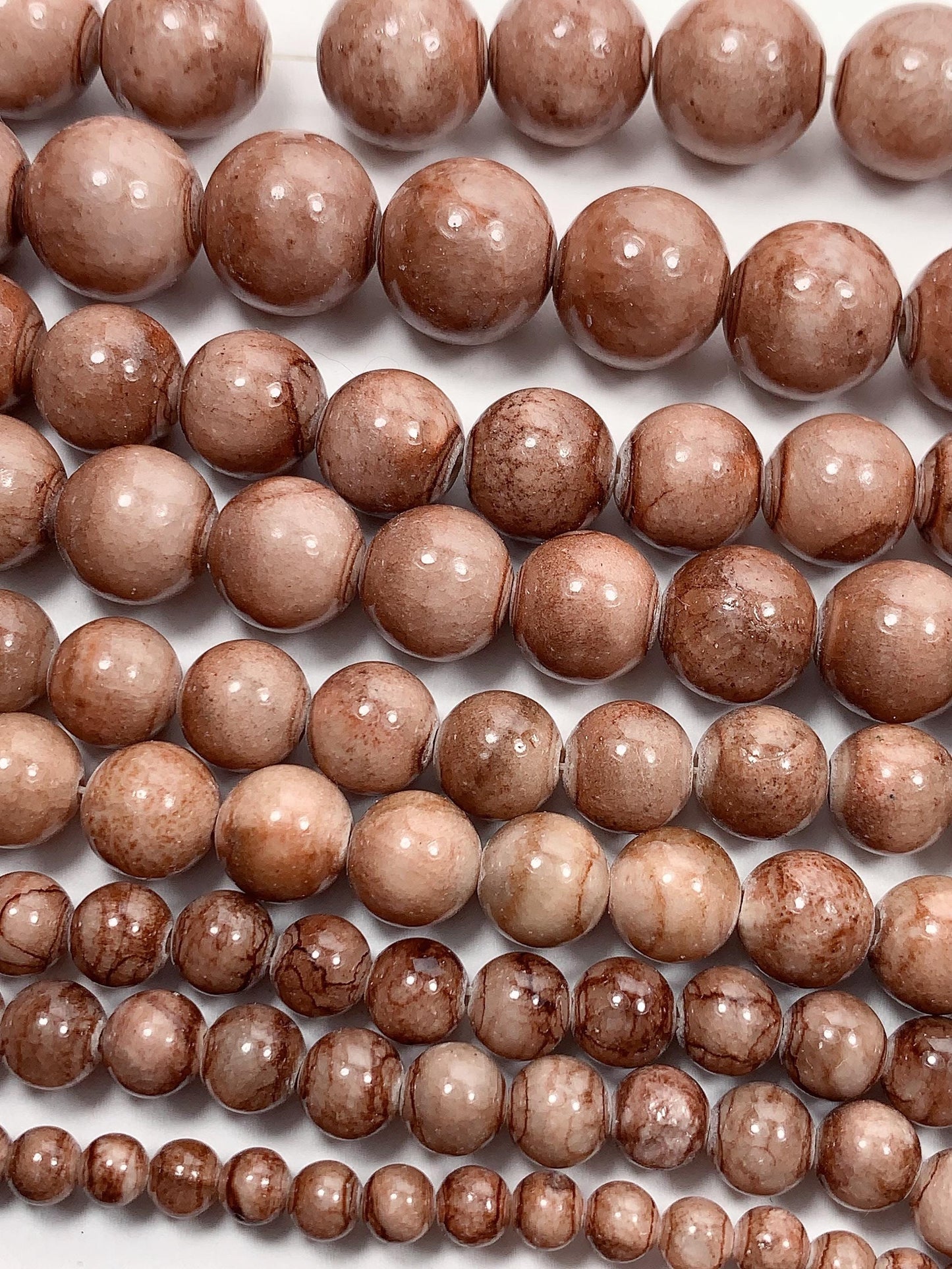 Natural Brown Jasper Smooth Round Beads 15.5" Strand 4mm 6mm 8mm 10mm 12mm