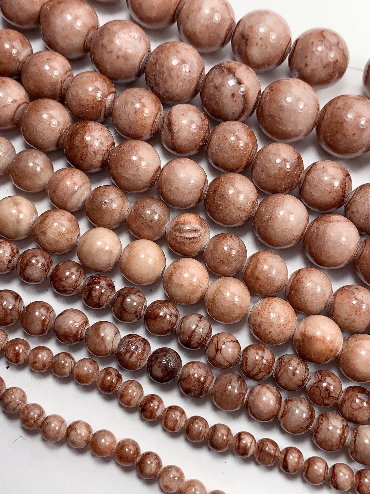 Natural Brown Jasper Smooth Round Beads 15.5" Strand 4mm 6mm 8mm 10mm 12mm