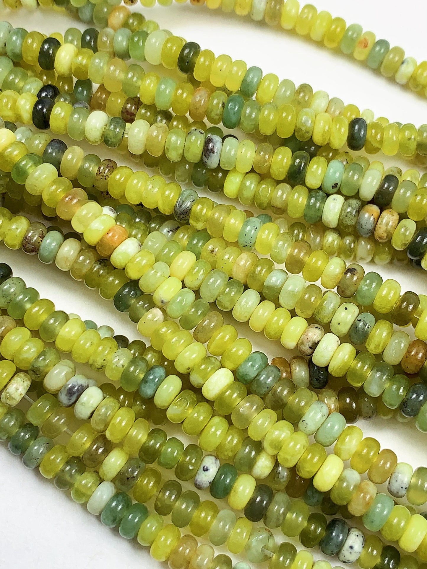 2x4mm Good Quality Natural Green Jade Smooth Rondelle Beads 15" Strand